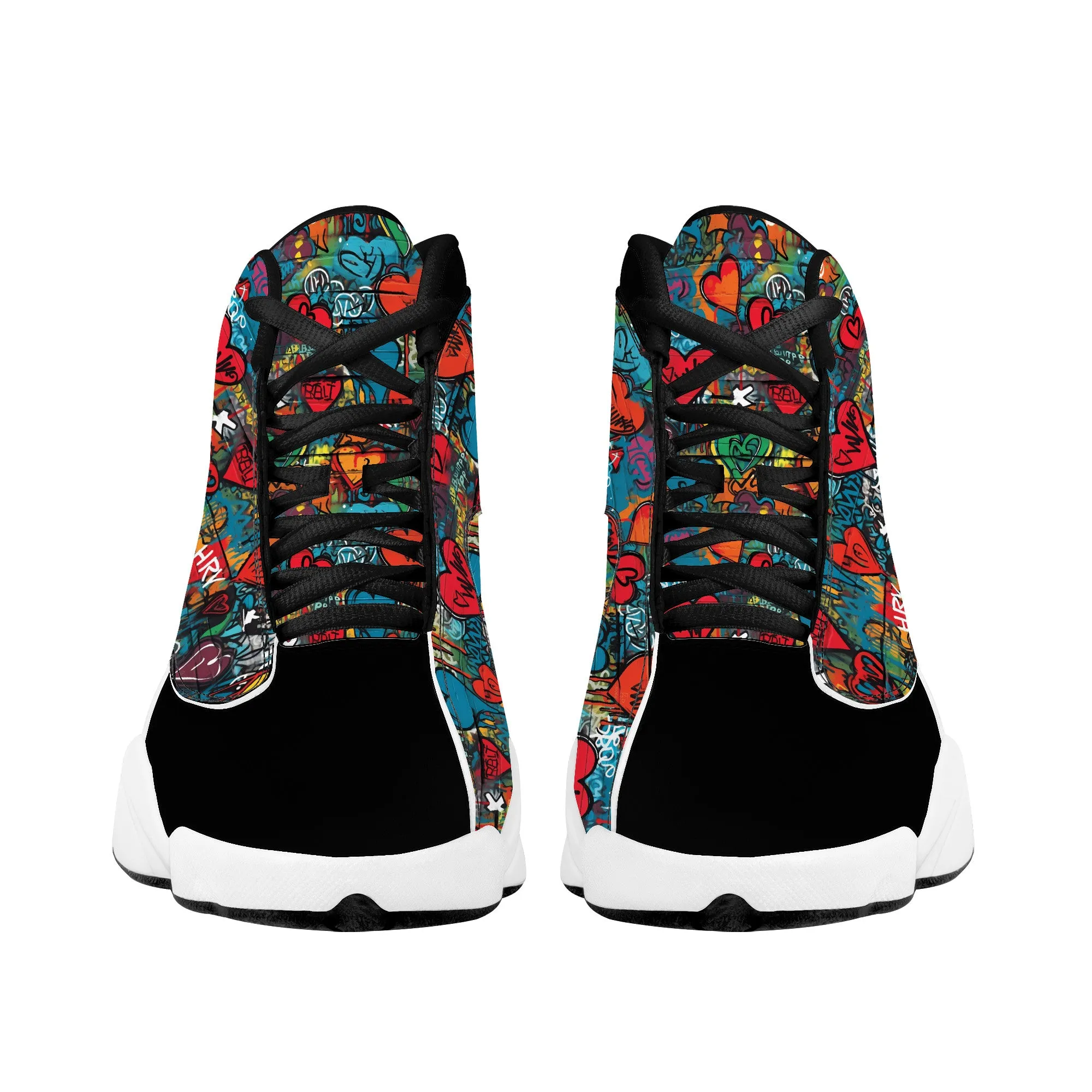3D Wall Art Graffiti Style Hearts High-Performance Basketball Shoes