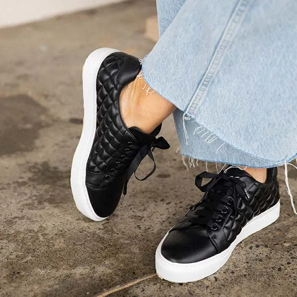 4848 Black | Quilted leather sneaker