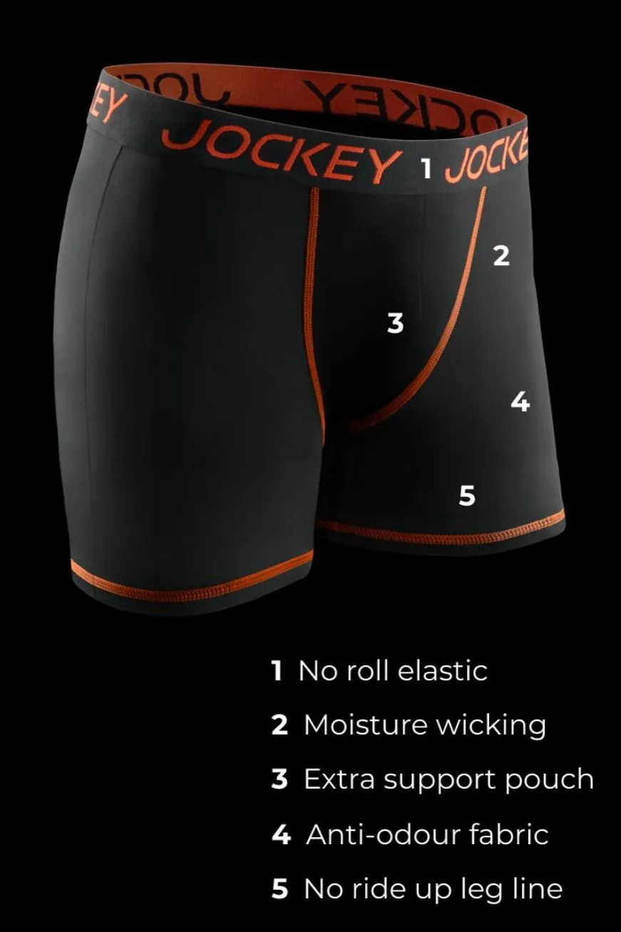 6 x Mens Jockey Performance Active Micro Trunks Black Underwear