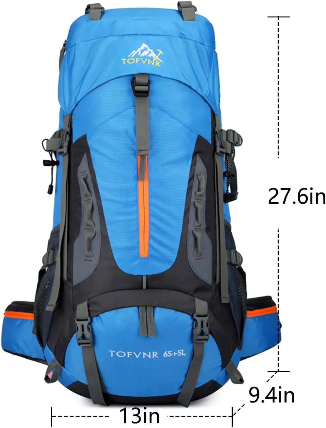 70L Large Camping Hiking Backpack, Lightweight Nylon Trekking Rucksack