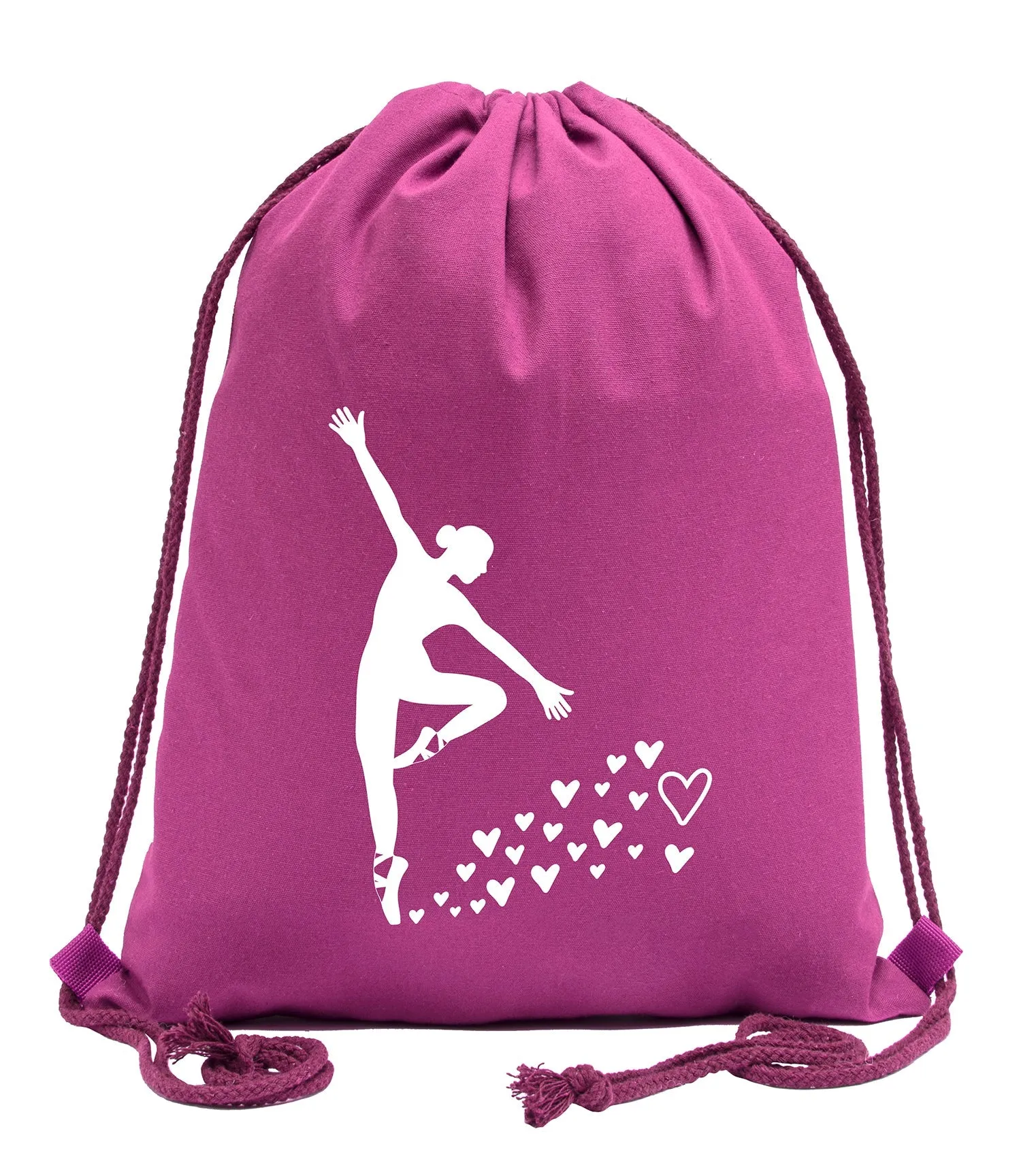Ballerina & Hearts Cotton Drawstring Bag