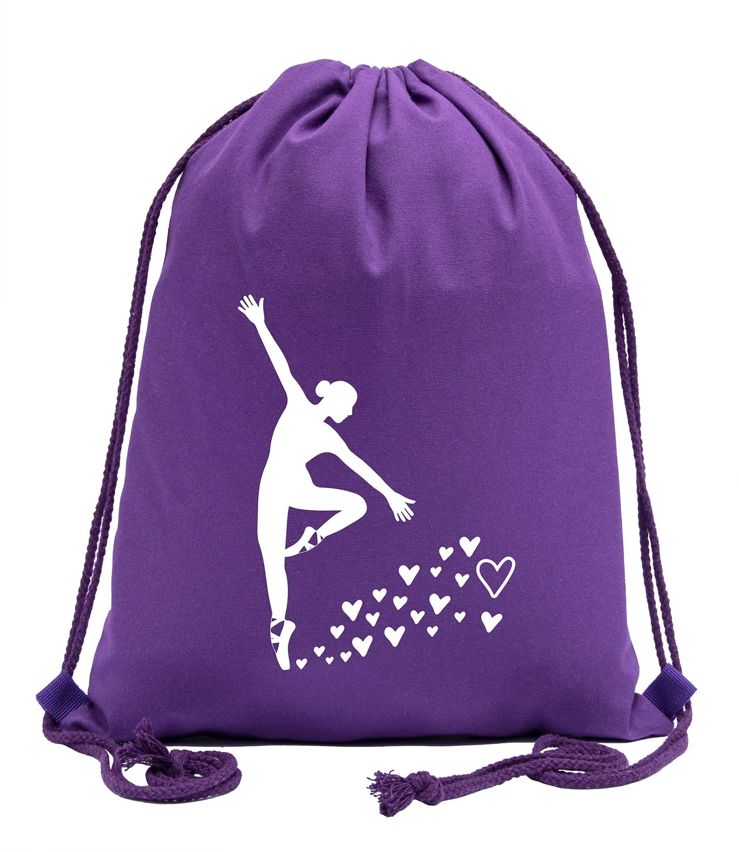 Ballerina & Hearts Cotton Drawstring Bag