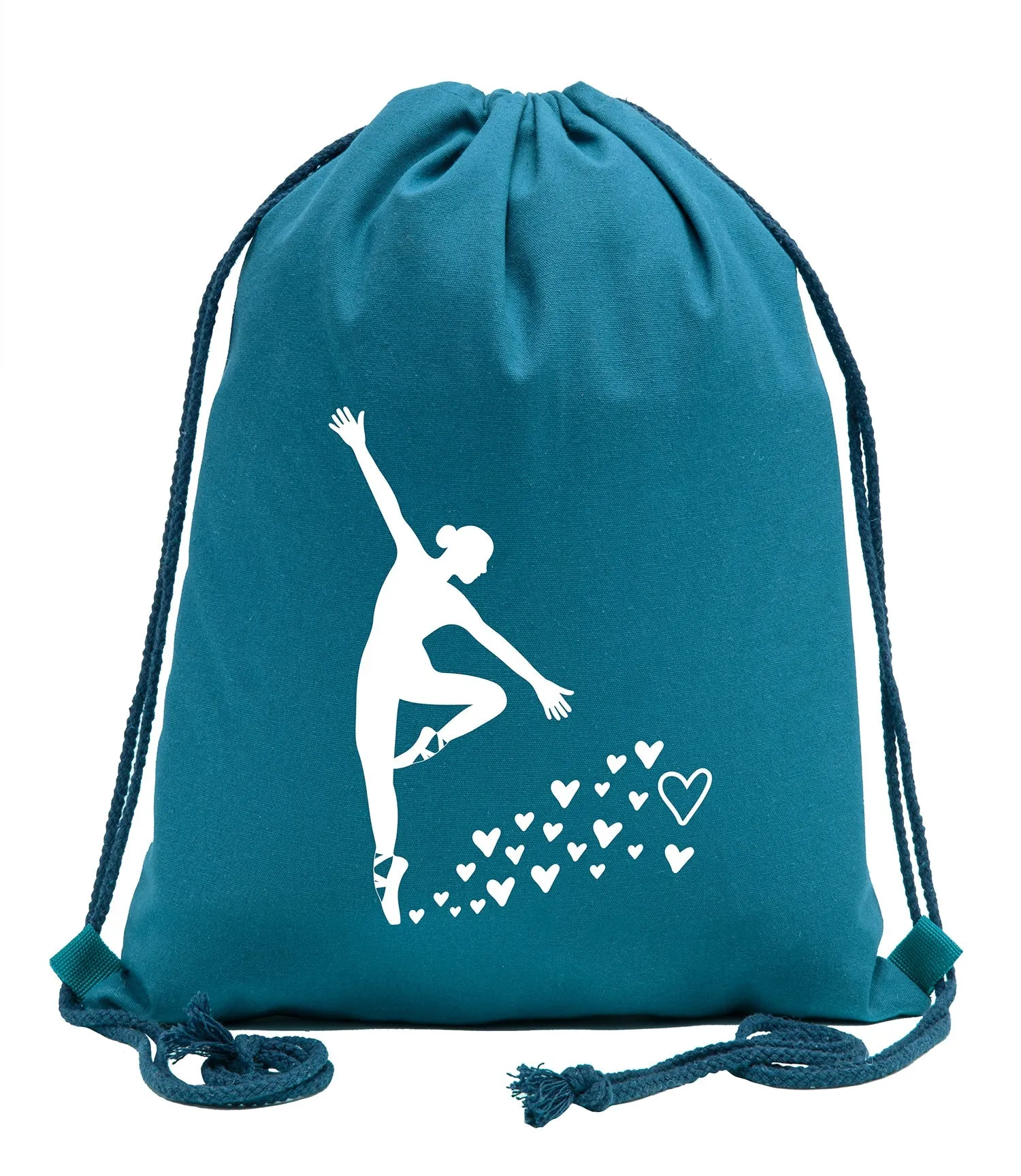 Ballerina & Hearts Cotton Drawstring Bag