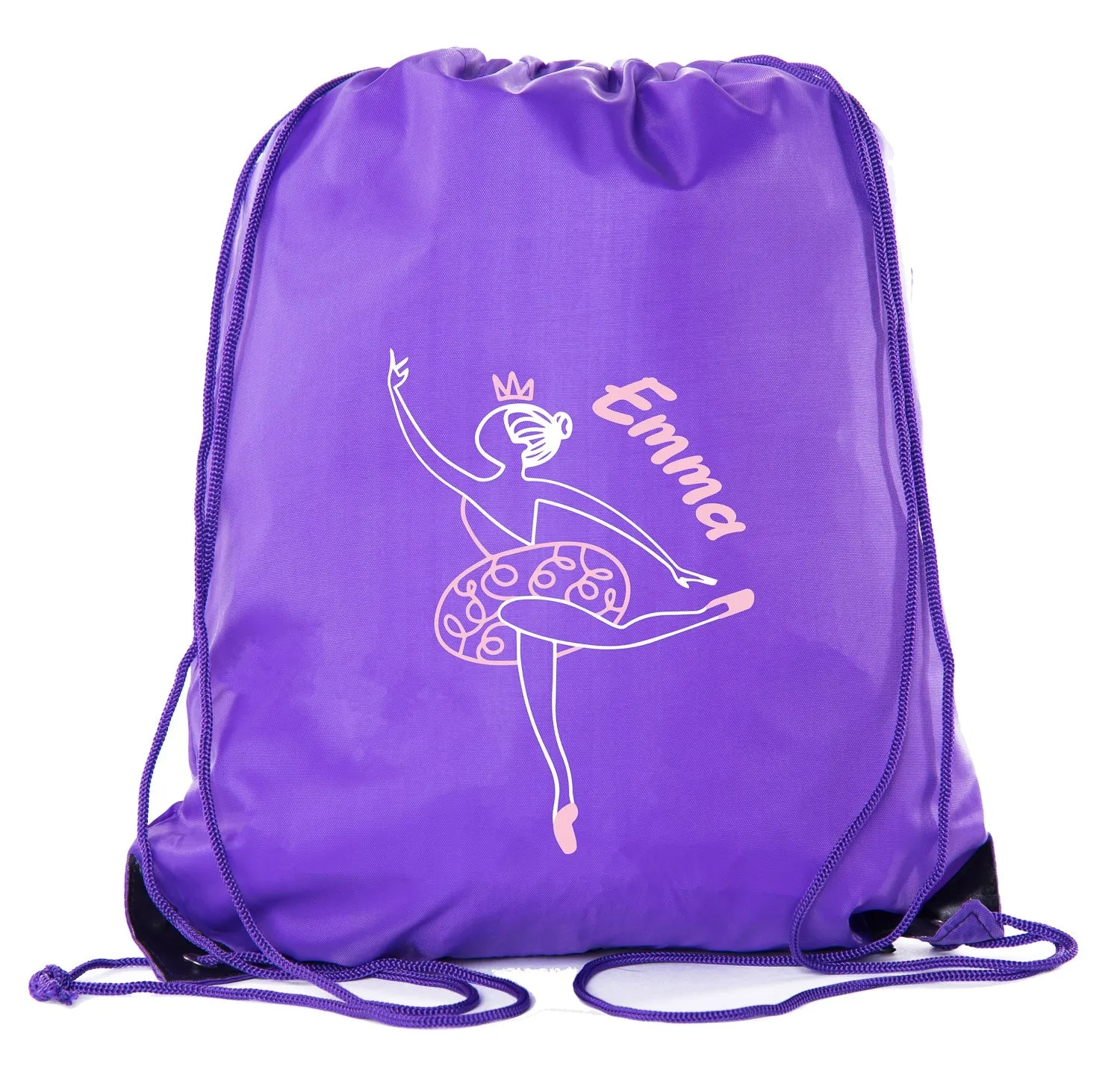 Ballerina Développé Custom Name Polyester Drawstring Bag