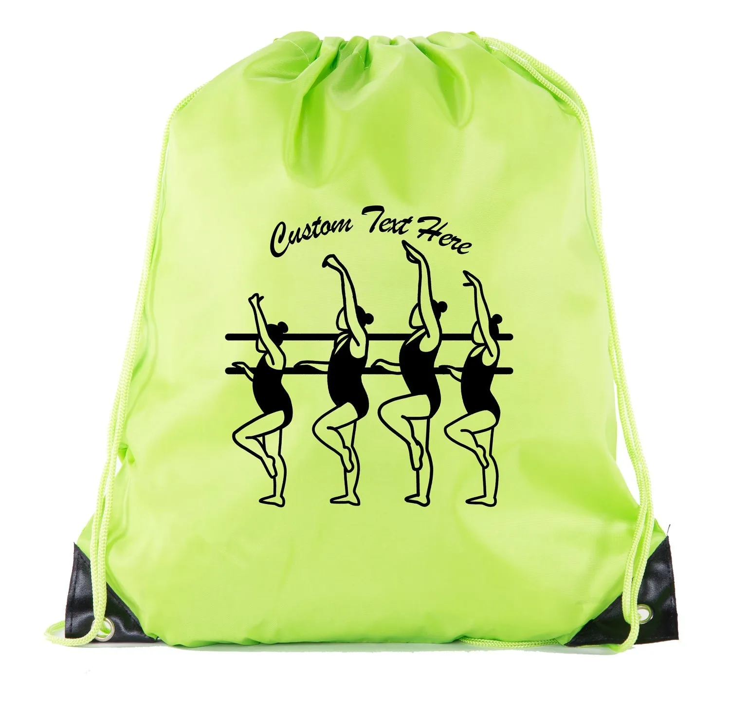 Ballerinas on Barre Custom Polyester Drawstring Bag