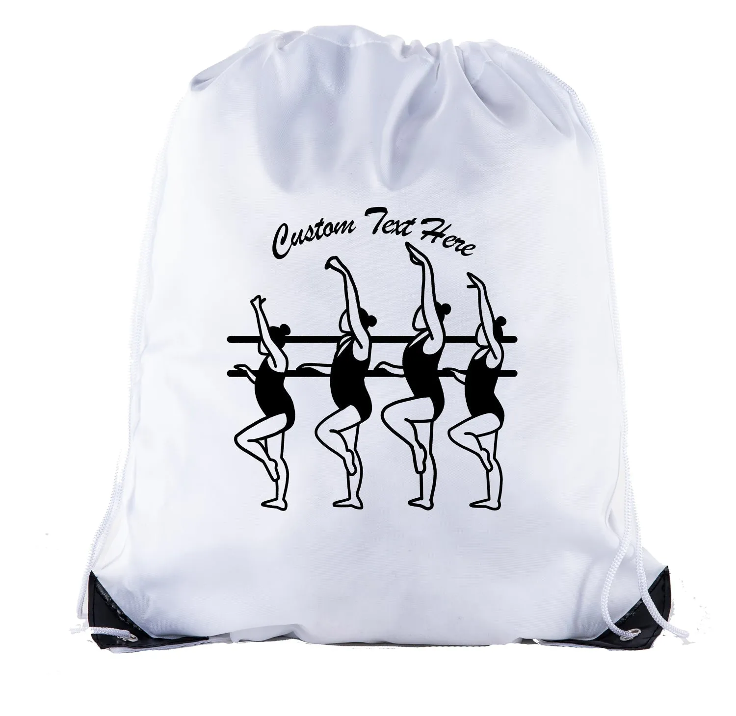 Ballerinas on Barre Custom Polyester Drawstring Bag