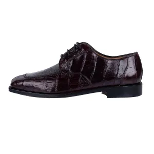 Belvedere Formal Lace Ups Croc Embossed Leather Burgundy Colour For Men