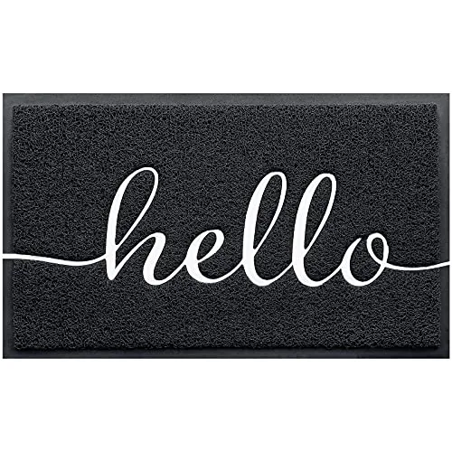 BeneathYourFeet Door Mat (30"x17.5",Black), Durable Welcome Mat Low Profile Floor Mat Front Doormat Indoor Outdoor Door Rug Non Slip Rugs for Entryway, Patio, High Traffic Areas