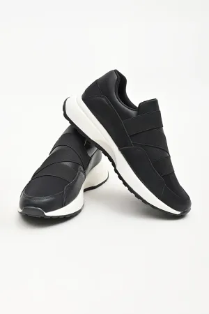 Black Solid Sneakers