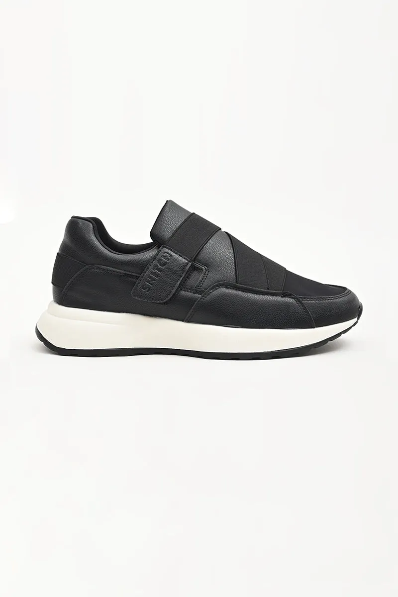 Black Solid Sneakers