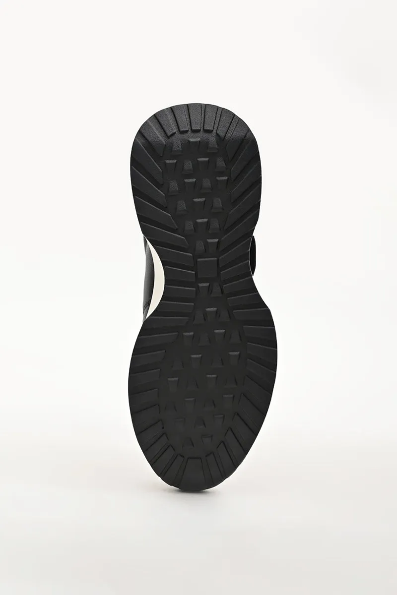 Black Solid Sneakers