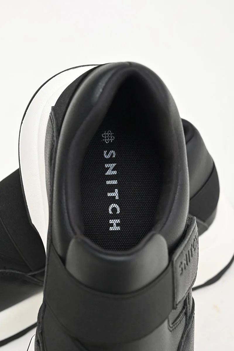 Black Solid Sneakers
