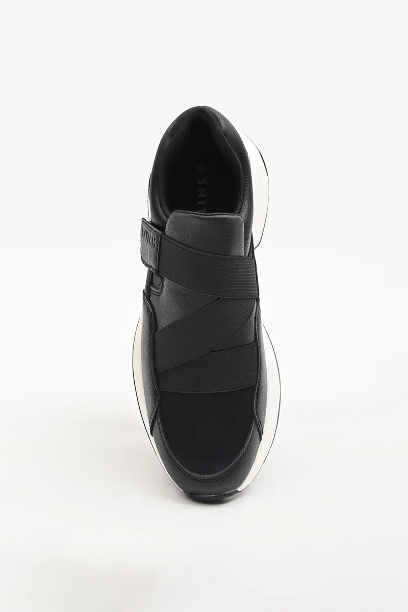 Black Solid Sneakers