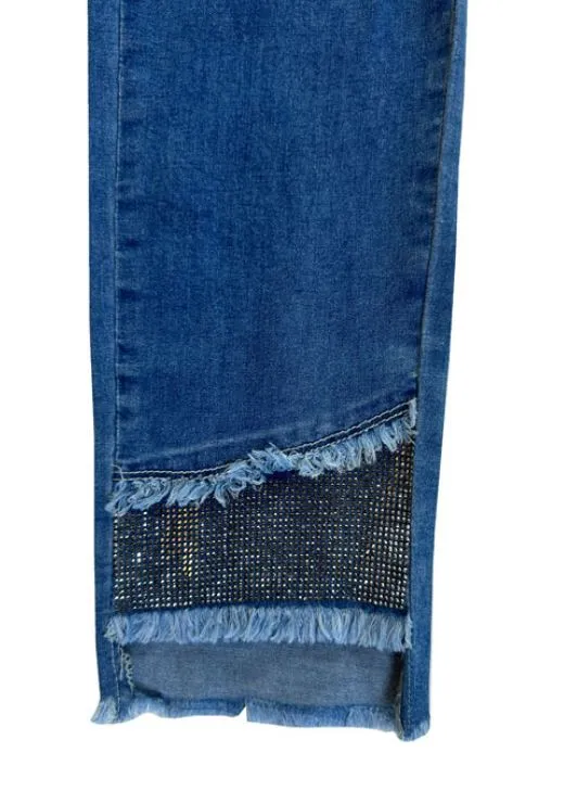 Bling Fringe Step Hem Jeans