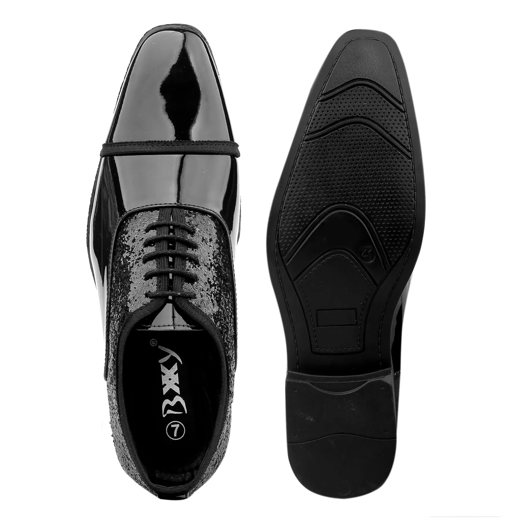 Bxxy's Faux Leather Partywear Lace-up Formal Shoes for Men