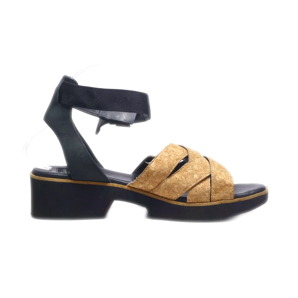 Clarks Platform Shoes Leather Brown Colour For Women