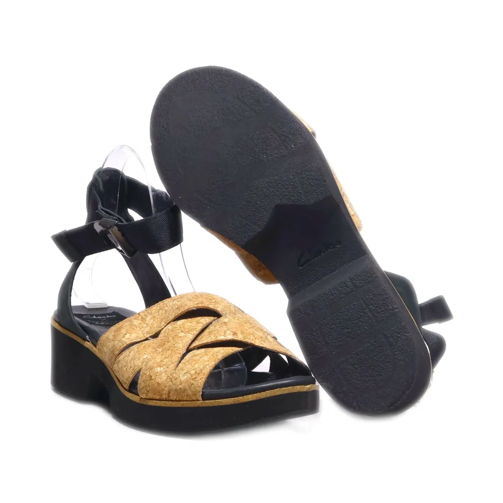 Clarks Platform Shoes Leather Brown Colour For Women
