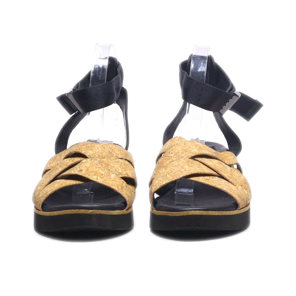 Clarks Platform Shoes Leather Brown Colour For Women