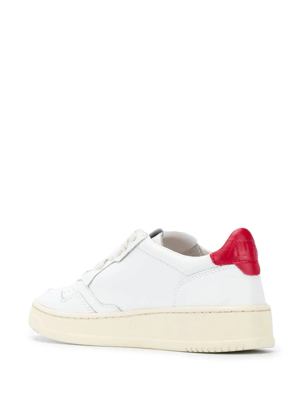Contrasting Heel White-Red Sneakers