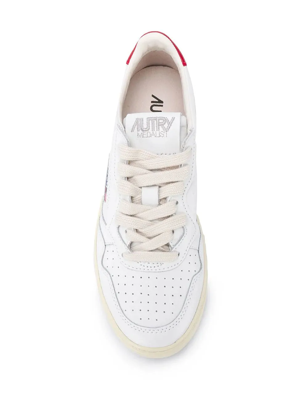 Contrasting Heel White-Red Sneakers