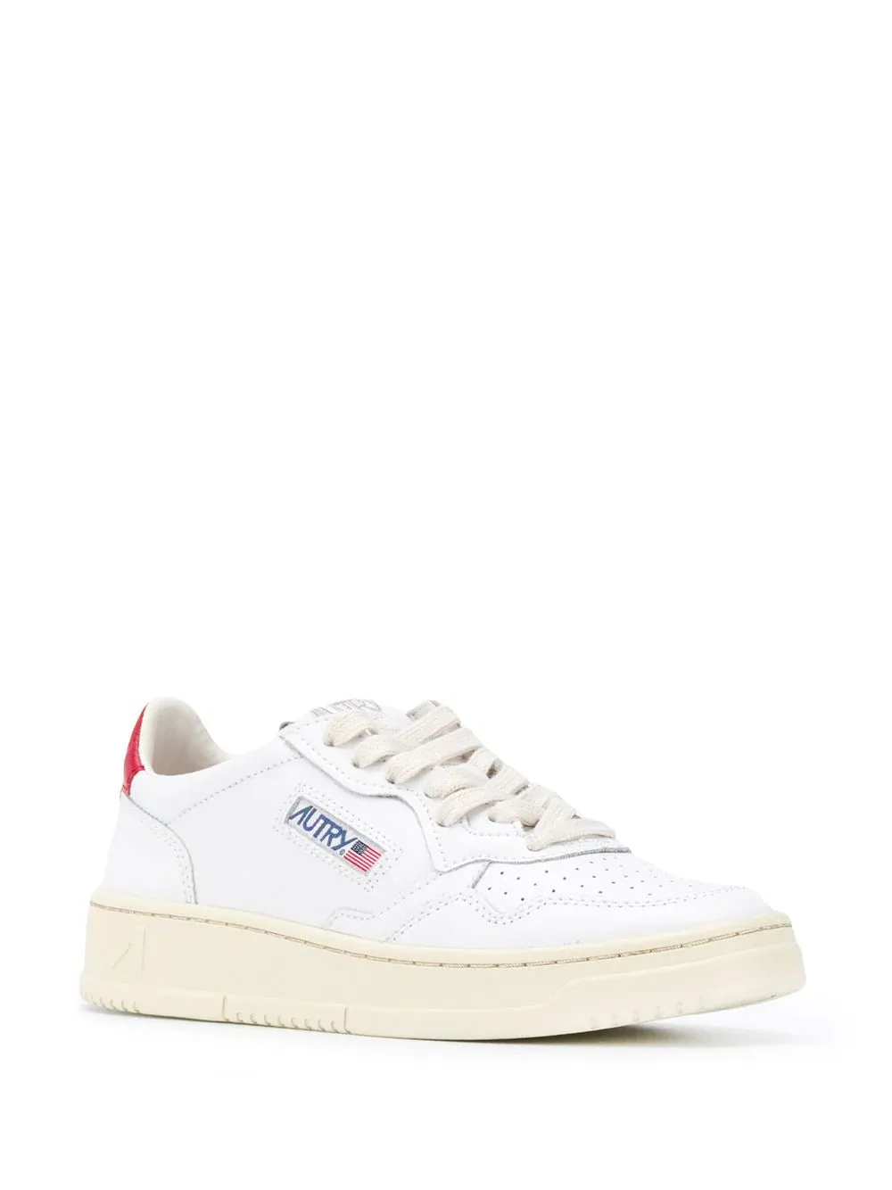 Contrasting Heel White-Red Sneakers