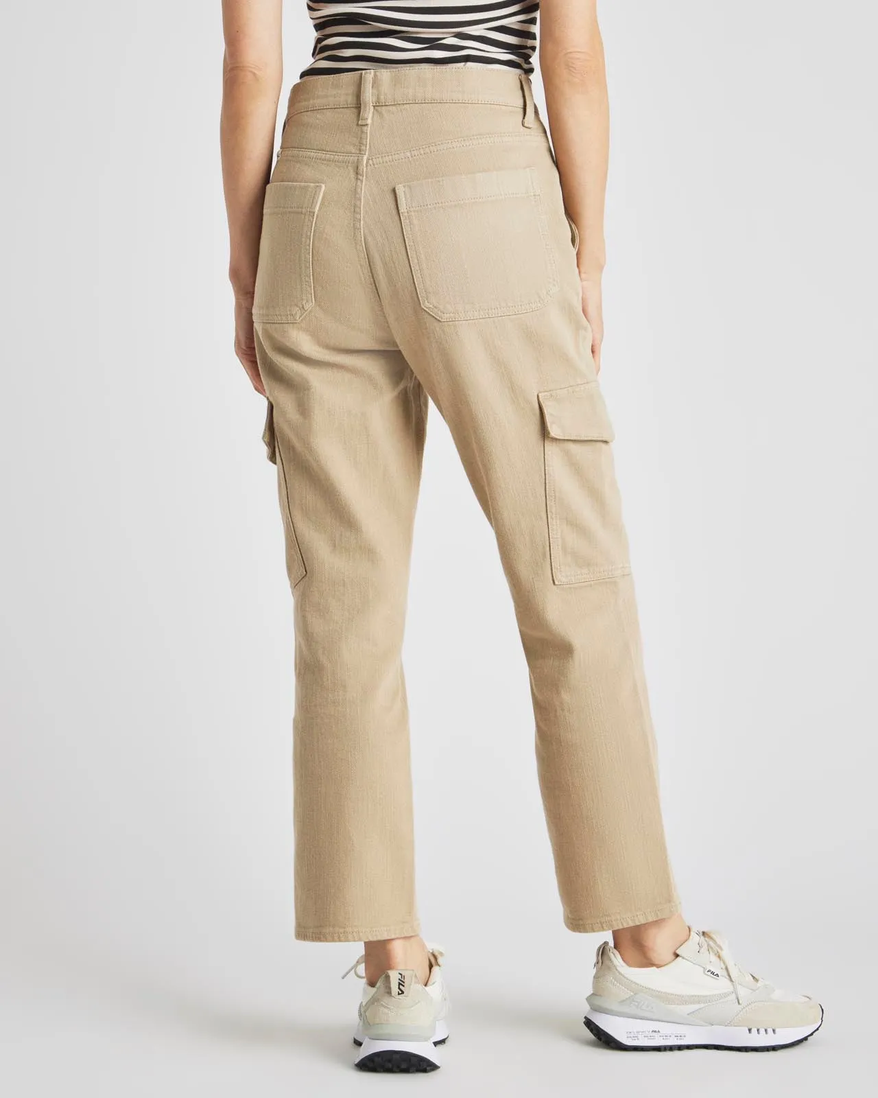 Crop Denim Cargo Pant