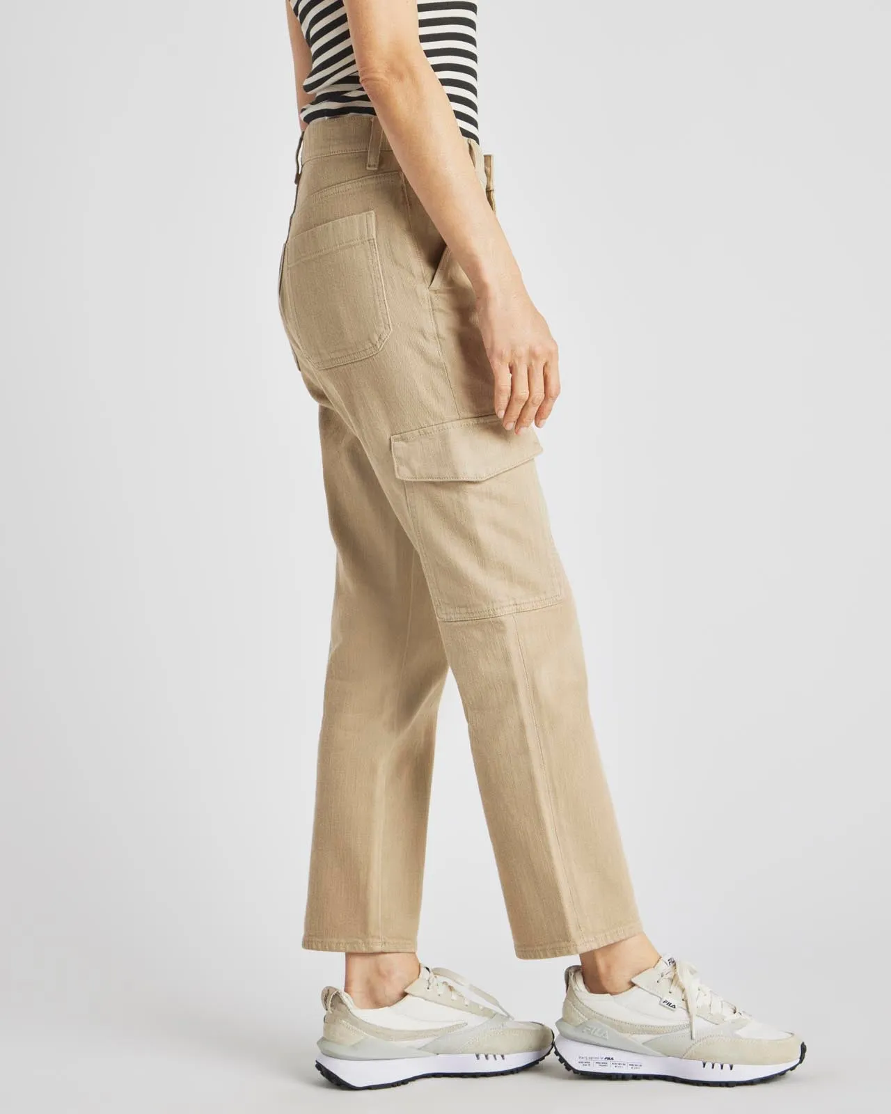 Crop Denim Cargo Pant