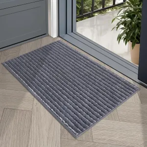 Dark Grey Indoor Door Mat 20"x32" - Absorbent, Anti-Slip Rug for Wet Shoes & Paws