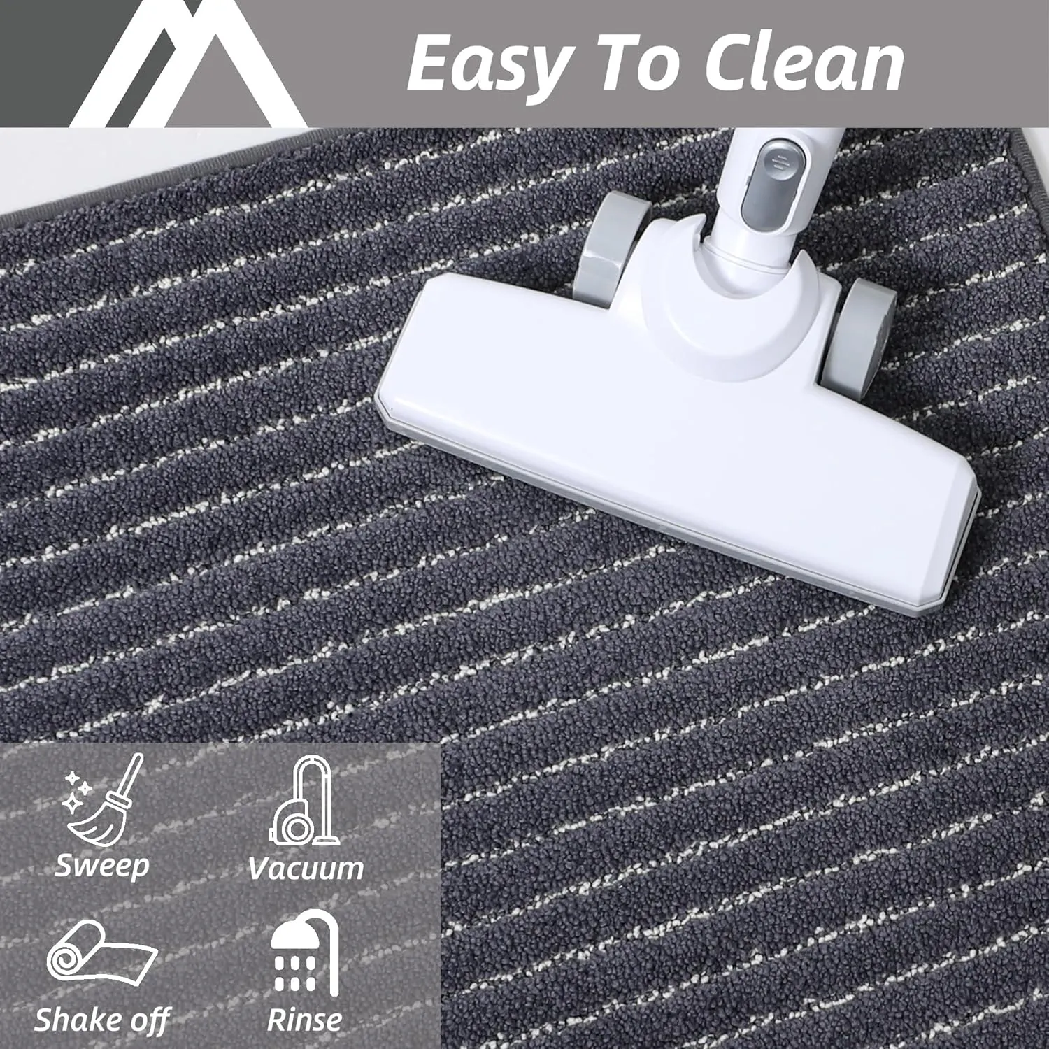 Dark Grey Indoor Door Mat 20"x32" - Absorbent, Anti-Slip Rug for Wet Shoes & Paws