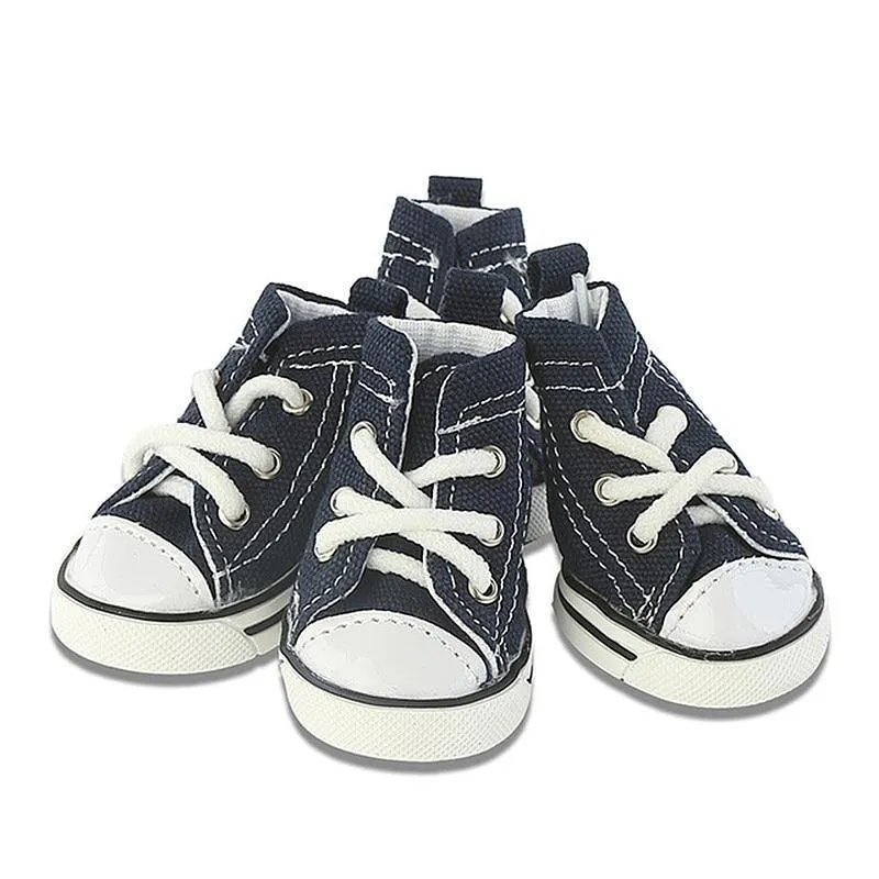 Denim Laces Dog Puppy Sneaker Canvas Shoes