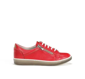 Dorking Women's Karen Lace & Zip Sneakers- Rojo/ Camel
