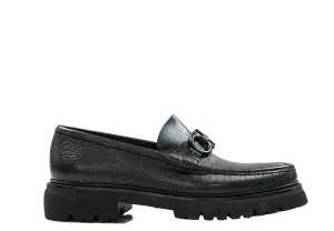 Ferragamo Men's Black Leather Loafer Bleecker 4 0749460 40% off