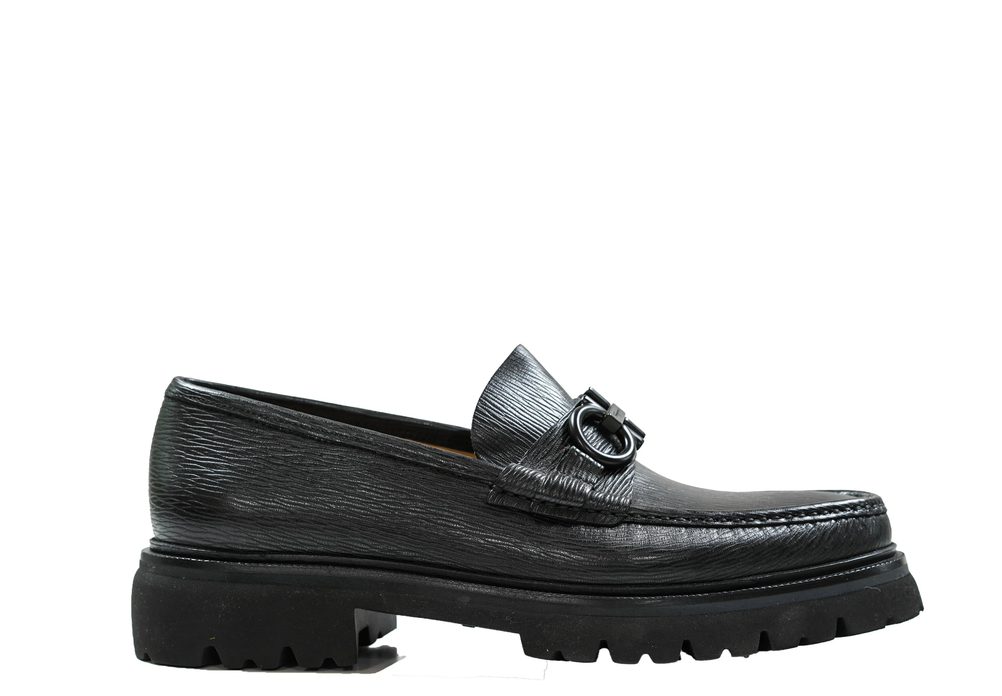 Ferragamo Men's Black Leather Loafer Bleecker 4 0749460 40% off