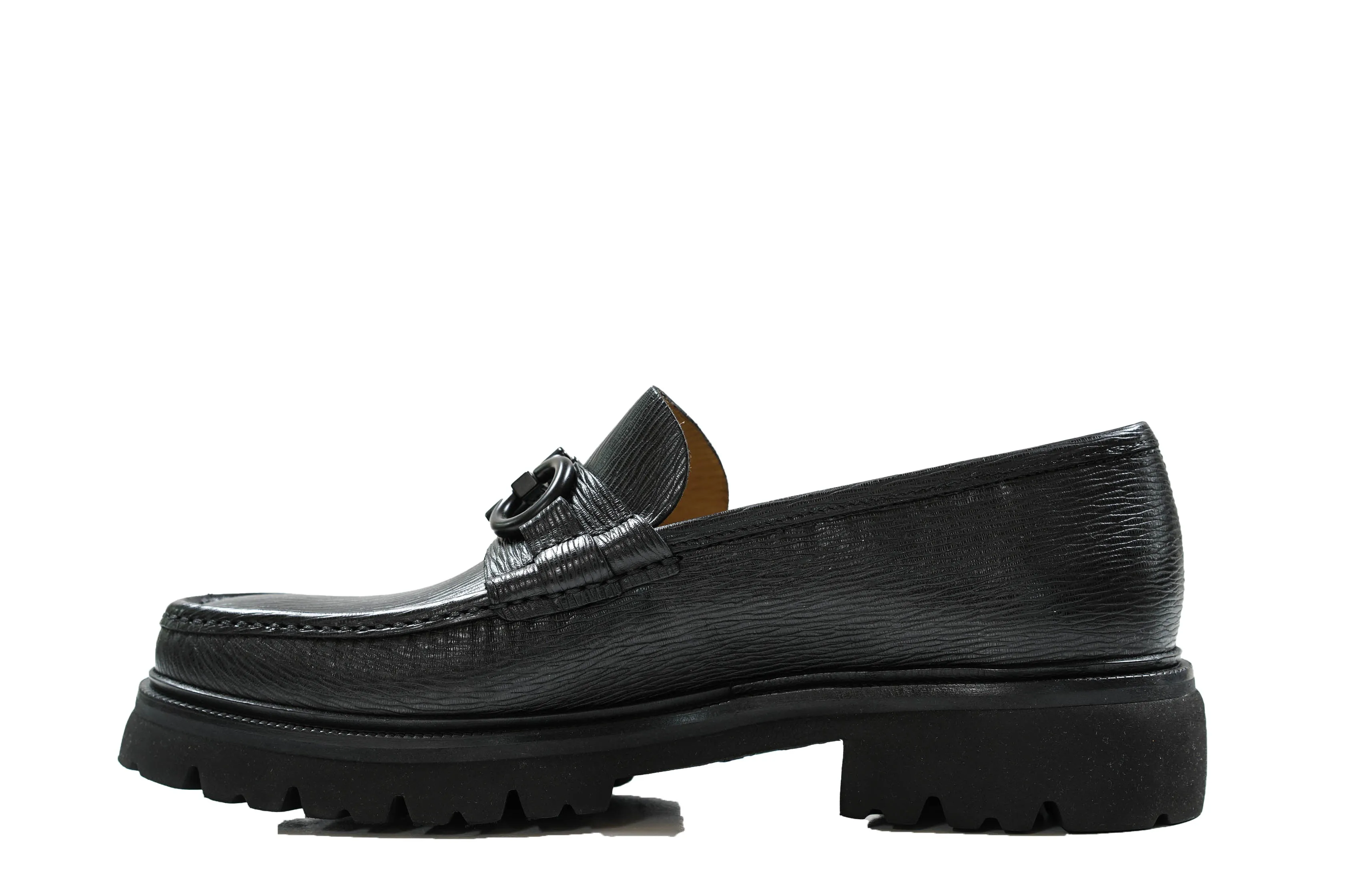 Ferragamo Men's Black Leather Loafer Bleecker 4 0749460 40% off