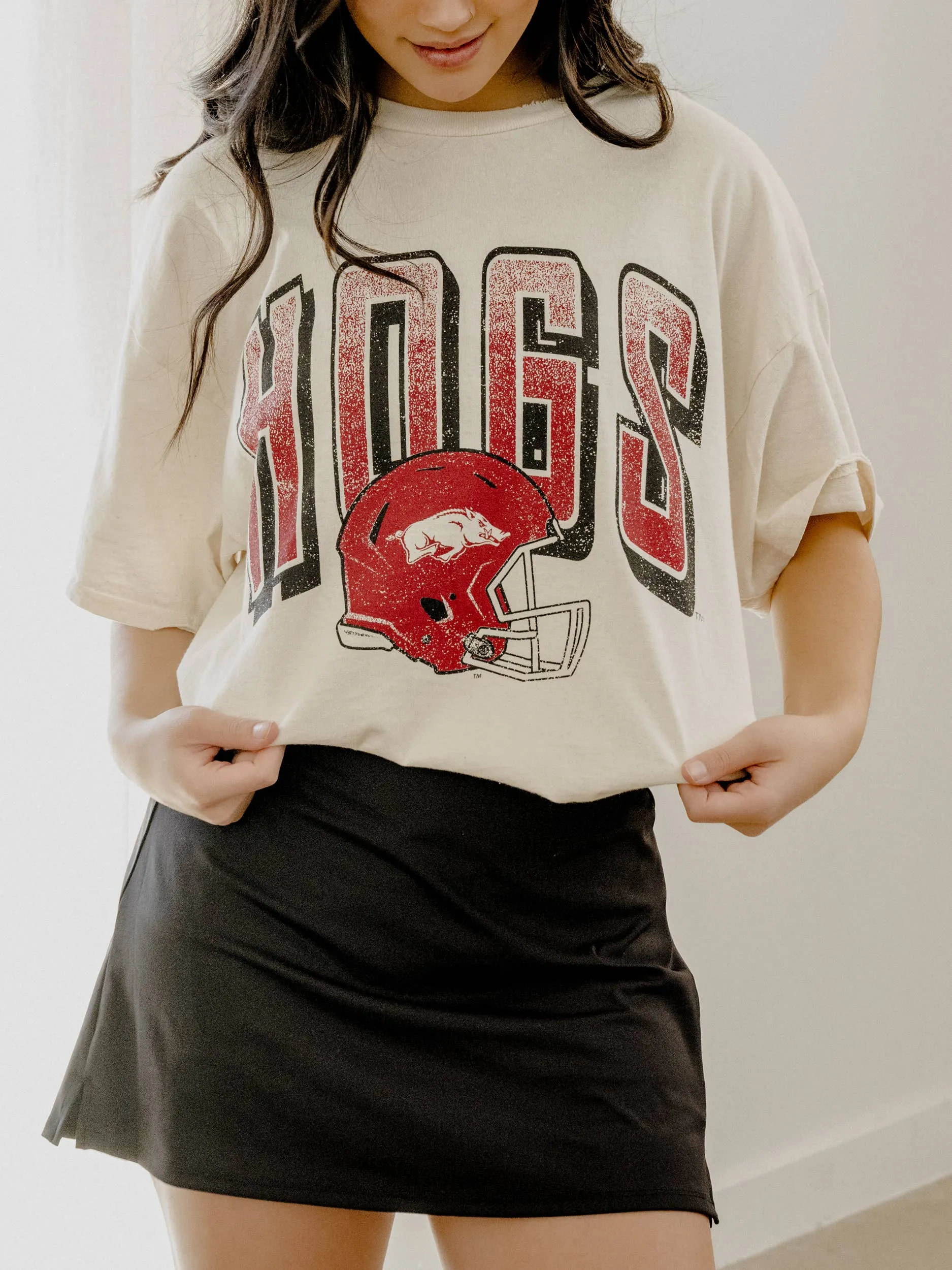 Football Fan Arkansas Hogs Thrifted Tee