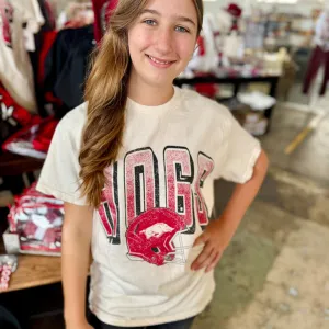 Football Fan Arkansas Hogs Thrifted Tee
