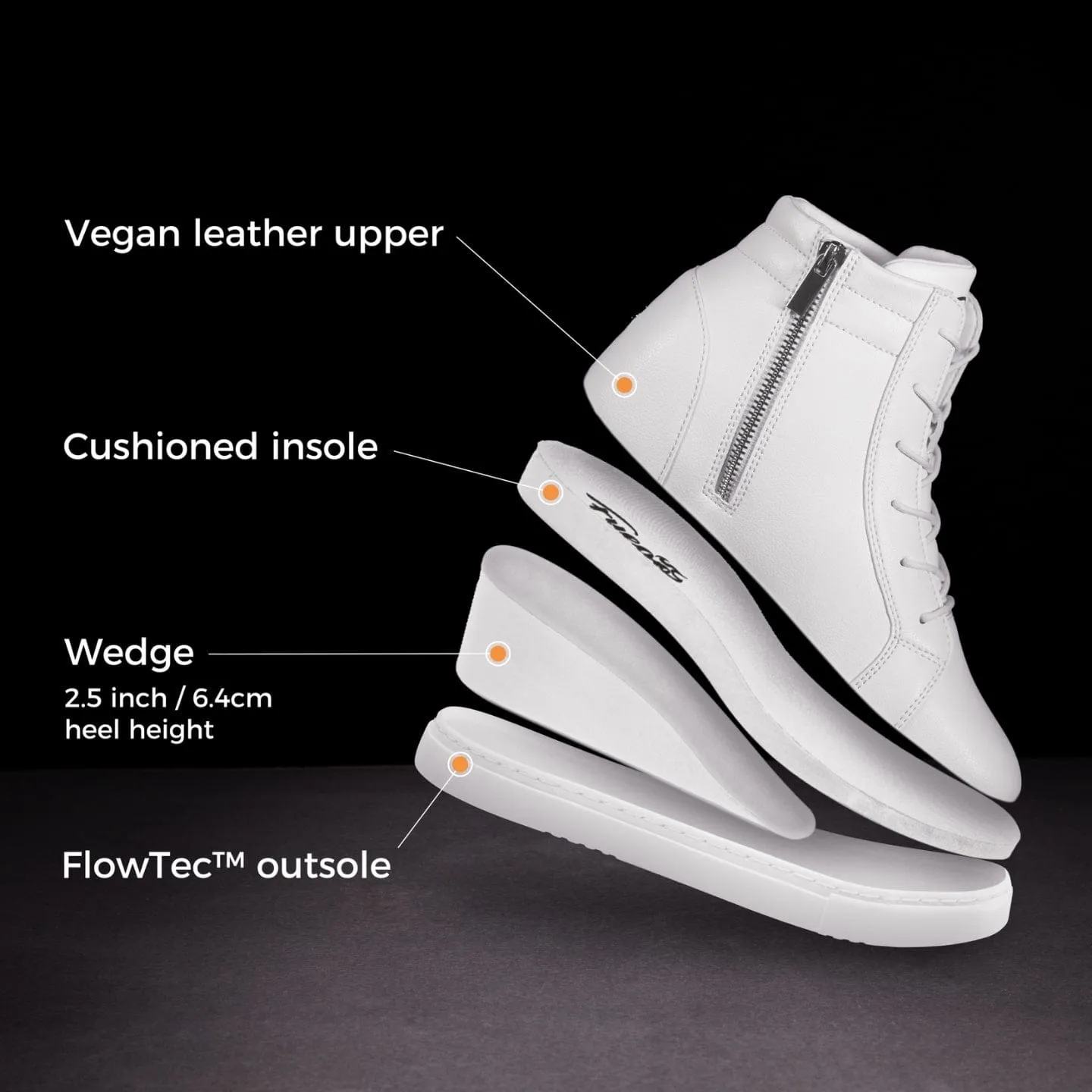 Fuego Dance Shoes - White | Wedge (Collective)
