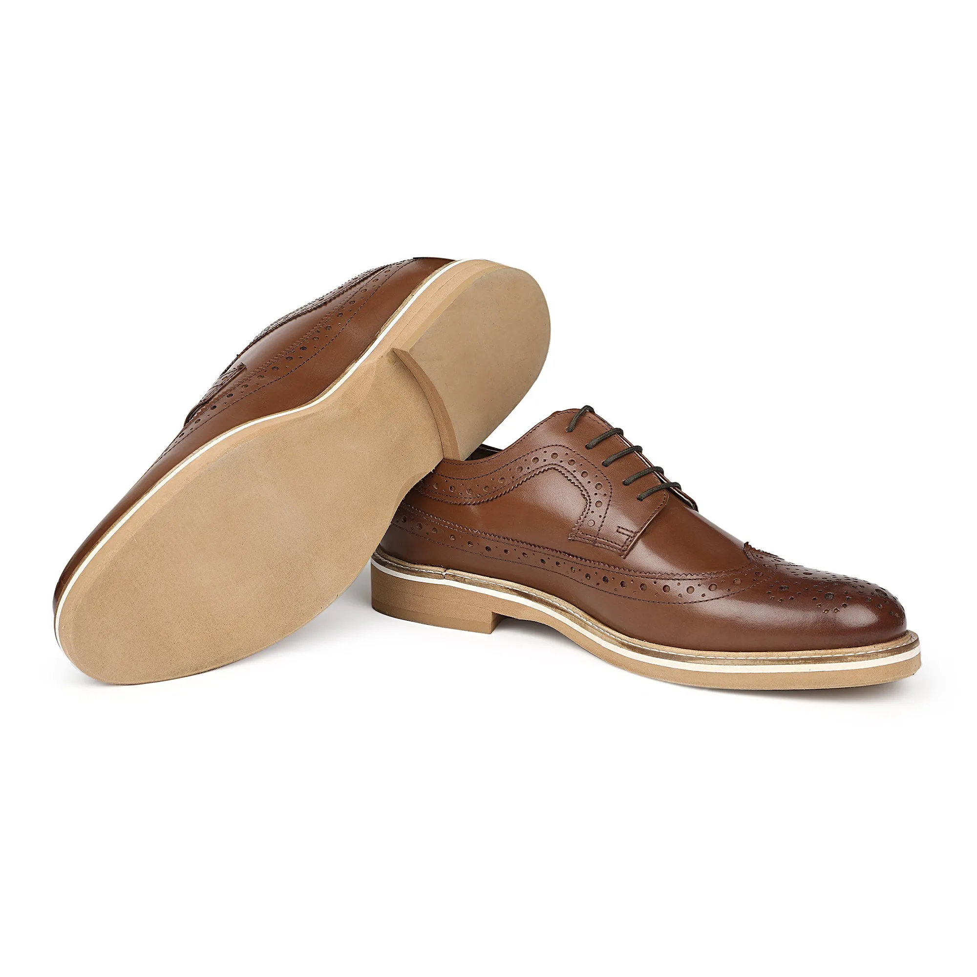 Genuine Leather Tan Sneaker Shoes