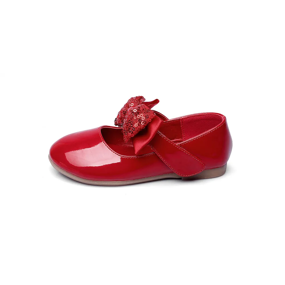 Girls PU Fashion Dress Flat Walking shoes