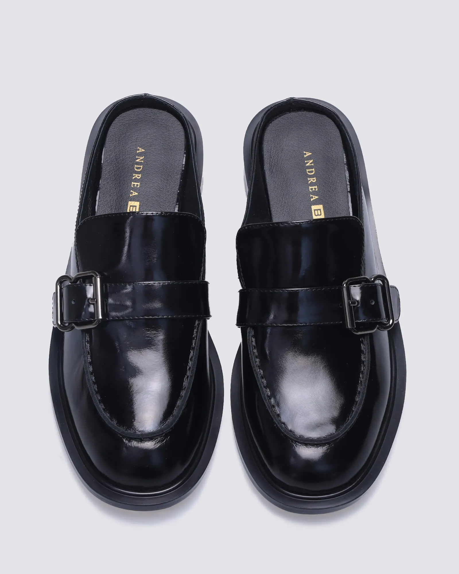 JIMMY SLIDES BLACK OIL LEATHER