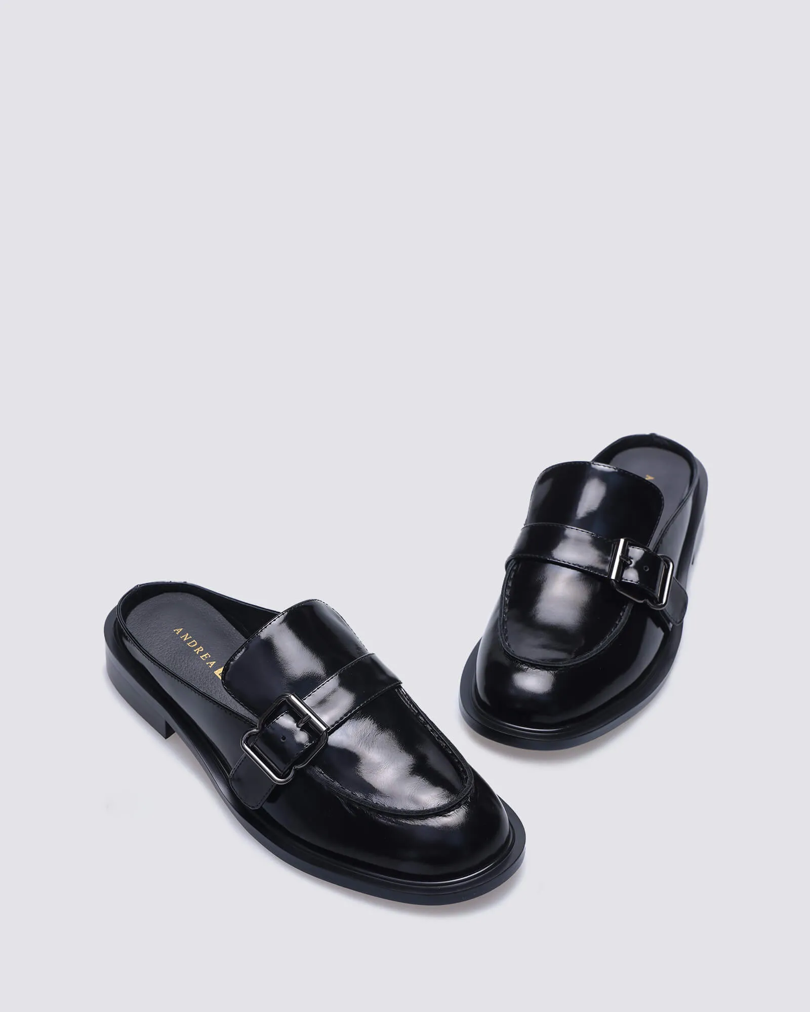 JIMMY SLIDES BLACK OIL LEATHER
