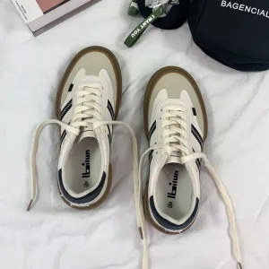 Joskaa 2024 Woman Classic Sneakers Women Leather Retro Low Cut Lace -up Casual Women Sneakers