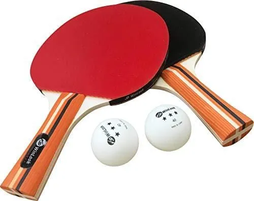 JP WinLook Ping Pong Paddle - 4 Pack Pro Premium Table Tennis Racket Set, 8 Professional Game Balls, Spin Rubber Bat, Training/Recreational Racquet Kit, Accessories Bundle, Portable Cover Case Bag
