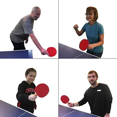 JP WinLook Ping Pong Paddle - 4 Pack Pro Premium Table Tennis Racket Set, 8 Professional Game Balls, Spin Rubber Bat, Training/Recreational Racquet Kit, Accessories Bundle, Portable Cover Case Bag