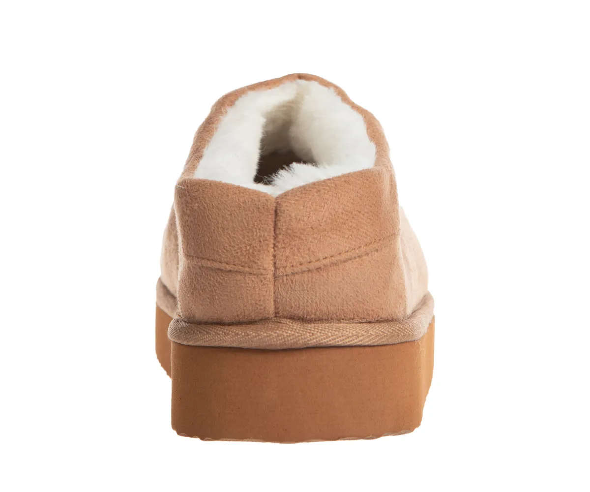 Kensie Platform Slippers for Women - Fuzzy House Shoes, Microsuede Women's Slippers for Indoor Outdoor, Cozy and Comfortable House Slippers for Women