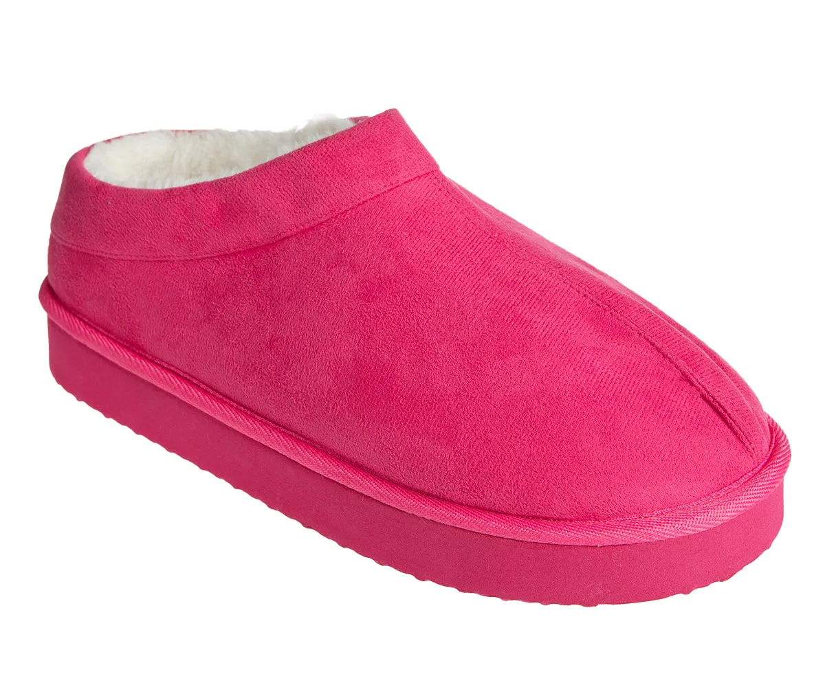 Kensie Platform Slippers for Women - Fuzzy House Shoes, Microsuede Women's Slippers for Indoor Outdoor, Cozy and Comfortable House Slippers for Women