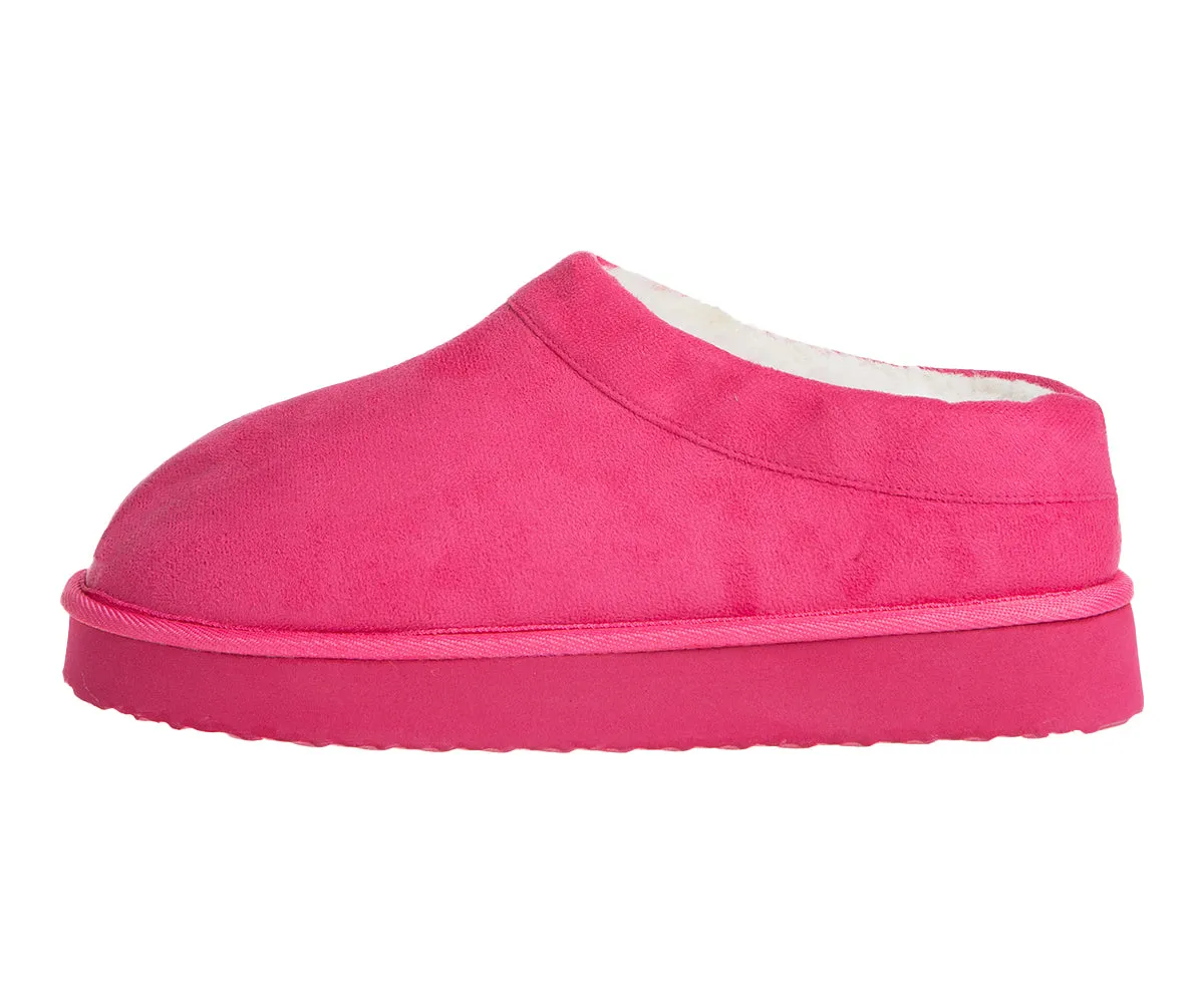 Kensie Platform Slippers for Women - Fuzzy House Shoes, Microsuede Women's Slippers for Indoor Outdoor, Cozy and Comfortable House Slippers for Women