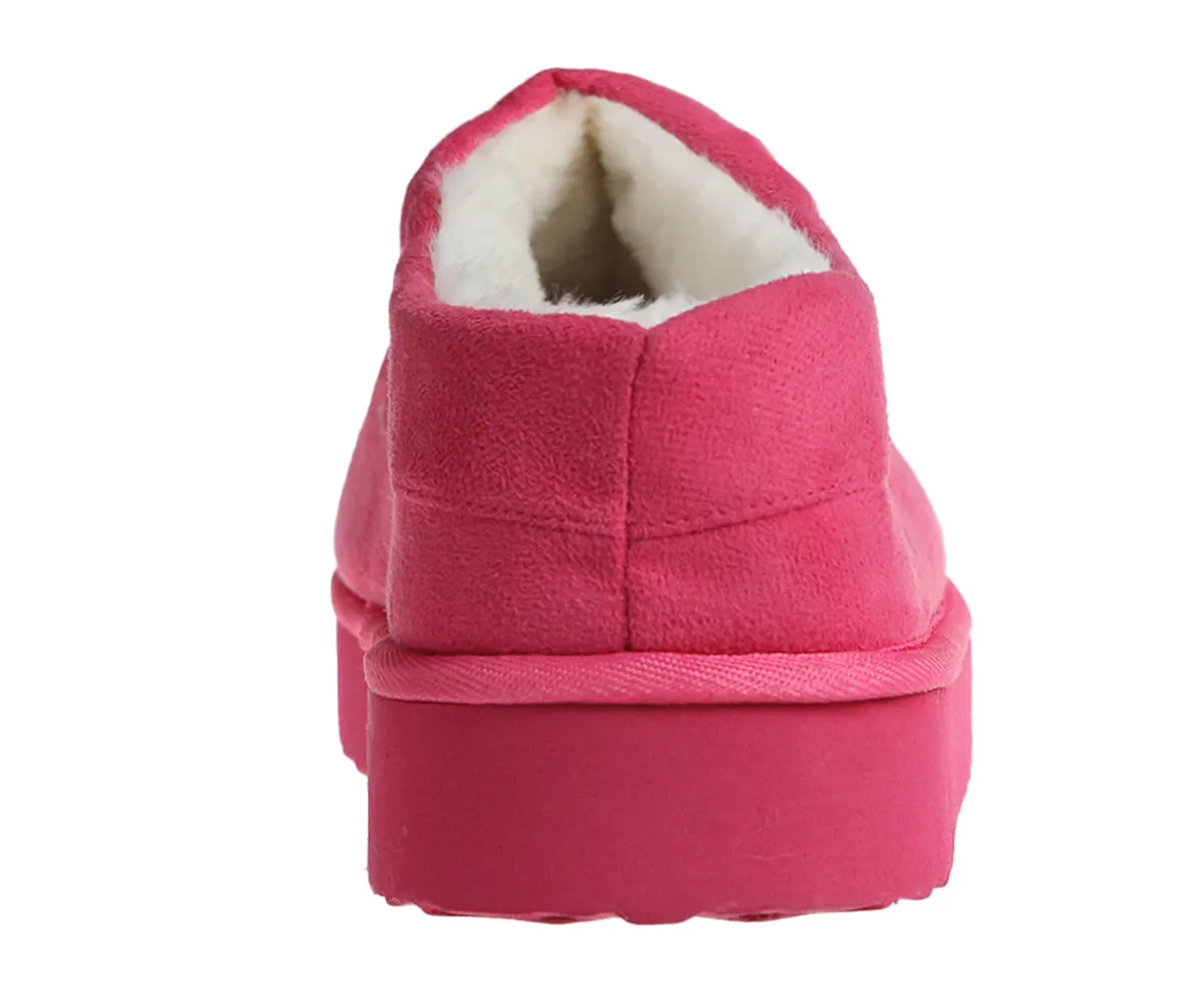 Kensie Platform Slippers for Women - Fuzzy House Shoes, Microsuede Women's Slippers for Indoor Outdoor, Cozy and Comfortable House Slippers for Women