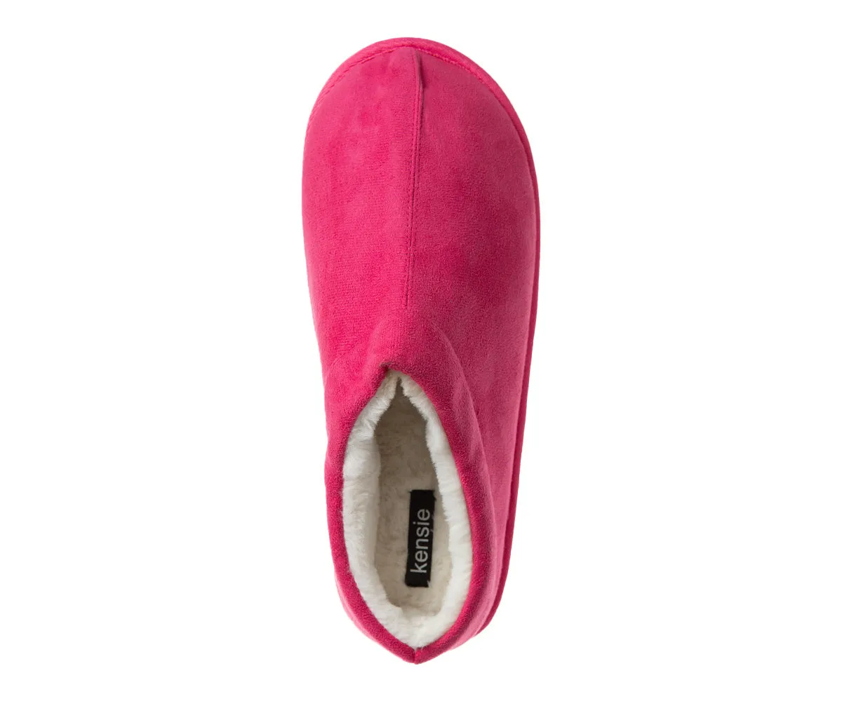 Kensie Platform Slippers for Women - Fuzzy House Shoes, Microsuede Women's Slippers for Indoor Outdoor, Cozy and Comfortable House Slippers for Women