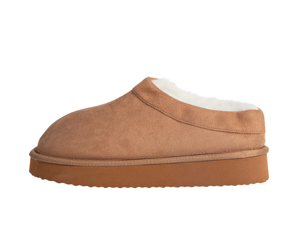 Kensie Platform Slippers for Women - Fuzzy House Shoes, Microsuede Women's Slippers for Indoor Outdoor, Cozy and Comfortable House Slippers for Women
